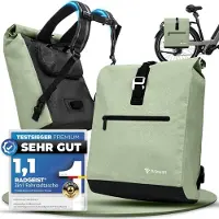 RADGEIST Fahrradtasche für Gepäckträger - Fahrradtasche & Rucksack - Für Frauen & Männer - 20L - Mint