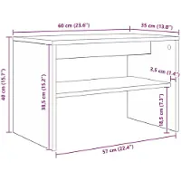 vidaXL TV-Schränk Weiß 60 x 35 x 40 cm Holzwerkstoff