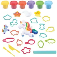 Playgo Fantasy-Einhorn-Ton-Set – 6 Tontöpfe