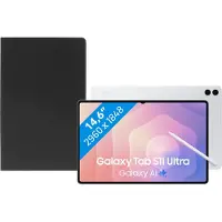 Samsung Galaxy Tab S11 Ultra 14,6 Zoll 256GB Wi-Fi Silber + BlueBuilt Book Case Schwarz