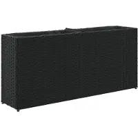 vidaXL Hochbeet mit 2 Fächern Schwarz 90x20x40 cm Poly Rattan