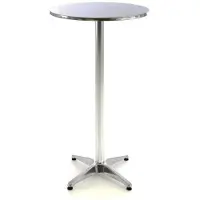 VCM Stehtisch | Bistrotisch | Edelstahl Aluminium | Ø 60cm x H115/75 cm