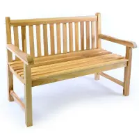 VCM 2-Sitzer Gartenbank Parkbank | hochwertig | massiv |Teak Holz natur | handgefertigte | Landhausstil | braun | Maße L. 120 x B. 62 x T. 50 cm