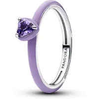 Pandora 193088C04 Damen-Ring Silber Lilafarbenes Chakra Herz