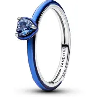 Pandora 193088C03 Damenring Silber Blaues Chakra Herz
