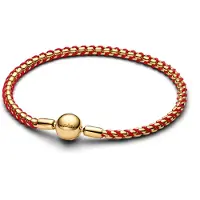 Pandora 563816C01 Damenarmband Schlangenkette Goldfarben/Rot