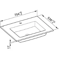 Keuco Royal 60 Keramik-Waschtisch 705 x 538 mm für 1-Loch-Armaturen - weiß - 32140310701