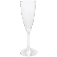 Monouso - Mehrweg Sektglas aus PS Fuß Transparent 120ml 2-teilig (200 Stück)