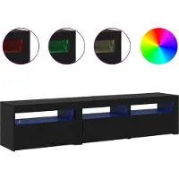 vidaXL TV-Schränk 2 pcs Schwarz Eichen-Optik 180 x 35 x 40 cm