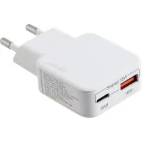 Accezz Ultra Slim GaN Ladegerät - USB-C + USB-A - 30 W - Weiß