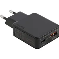 Accezz Ultra Slim GaN Ladegerät - USB-C + USB-A - 45 W - Schwarz