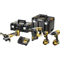 DeWalt DCK429P3T-QW Kombiset DCD805+ DCG405+ DCH273+ DCF850, 18 V schwarz, gelb (DCK429P3T-QW)