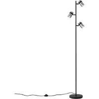 QAZQA Moderne Stehleuchte schwarz mit Rauchglas, 3-flammig, dreh- und neigbar - Gianni