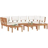 vidaXL Gartensofa-set 4 stk. Braun und Creme