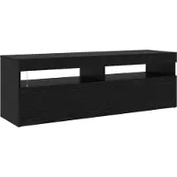 vidaXL TV-Schränk mit LED 2 pcs Schwarz Eichen-Optik 260 x 37 x 40 cm
