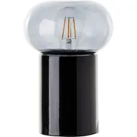 Brilliant Tischleuchte mit Rauchglas KNUT | 22 cm Höhe | E27 | schwarz matt