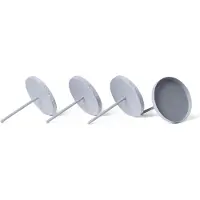 Novaliv 4x Kerzenpick Flach 8 cm GRAU