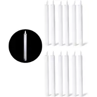 Novaliv LED Stabkerze mit Timerfunktion 12er Set - Weisse Stabkerze LED bewegliche Flamme Timer - 20cm Höhe