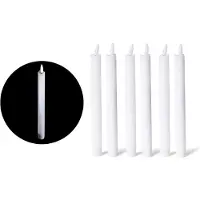 Novaliv Weisse LED Stabkerze mit Timerfunktion 6er Set - Stabkerze LED bewegliche Flamme Timer - 20cm Höhe