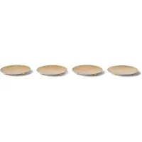 Novaliv 4er-Set Kerzenteller Dekoteller GOLD 3 Füsse Durchmesser 12cm Adventskranzkerzenhalter