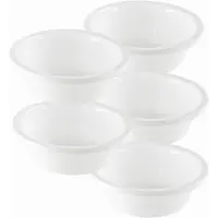Novaliv 5x Spülschüssel Rund 2L, D24 cm, Weiss, BPA-frei Spülmaschinenfest Ideal für Küche und Campin