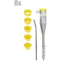 Alberts 862206 Einschraub-Bodenhülse für Rohre, für alle Standrohre von Ø25 bis 65 mm geeignet, feuerverzinkt, Länge 560 mm, 8er Set