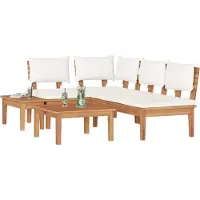 vidaXL Gartensofa-set 4 pcs Braun und Creme