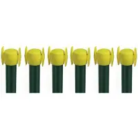 Alberts 854485 Wäschepfahl mit Kreuzkopf, Stahl roh, zinkphosphatiert grün kunststoffbeschichtet RAL 6005, 2000 mm, 6er Set