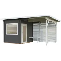 Palmako Saunahaus »Sanna«, Außenmaße BxHxT: 490 x 249 x 210 cm, geeignet für: 3 Personen - grau