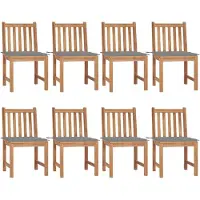 vidaXL Gartenstühle 8 Stk. mit Kissen Massivholz Teak , Gartenstühle Design 2024