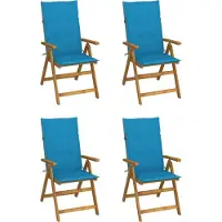 vidaXL "im Angebot" Hochlehner Verstellbar 4 Stk. - bis 150 kg - mit Auflagen Massivholz Akazie - Stapelsessel CC2791