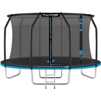 Thunder Gartentrampolin Ultra 427 cm 14 ft Innennetz 150 kg Blau Schwarz