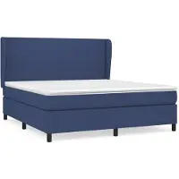 Syfax Boxspringbett mit Matratze Blau 160x200 cm Stoff