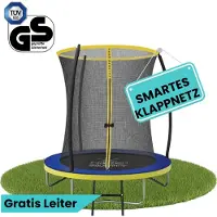 Zero Gravity Trampolin Ø 183 cm inkl. Leiter / Schneller Auf- und Abbau dank smartem Klappnetz / Max. 50 kg / Ultima 4 Fun-Edition
