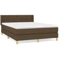 Syfax Boxspringbett mit Matratze Dunkelbraun 140x200 cm Stoff