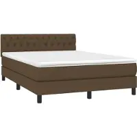 Syfax Boxspringbett mit Matratze Dunkelbraun 140x200 cm Stoff