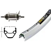 BikeParts Bike-Parts Laufrad|Hinterrad 26x1.75 mit Rücktrittbremse Shimano 1-Gang 36-Lo....