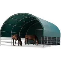 TOOLPORT Weidezelt 6x6 m PVC Plane 2300 Newton - für Betonuntergrund - vorn offen - grün