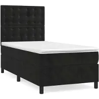 Syfax Boxspringbett mit Matratze Schwarz 90x190 cm Samt