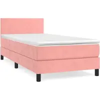 Syfax Boxspringbett mit Matratze Rosa 100x200 cm Samt