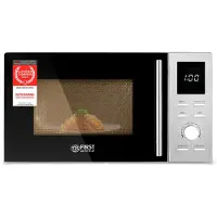 TZS First Austria 2-in-1 Mikrowelle mit Grillfunktion, 1100W, digital, 20L Kapazität, LED-Display, Auftaufunktion, 8 Automatikprogramme, Schnellstartfunktion, Kindersicherung, Edelstahl