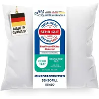 AM Qualitätsmatratzen Premium Mikrofaser Kopfkissen mit Sensofill Füllung Made in Germany 80x80cm