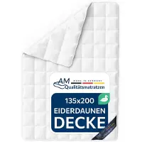 AM Qualitätsmatratzen Premium Eiderdaunendecke Made in Germany mit Echten Eiderdaunen aus Island 135x200cm