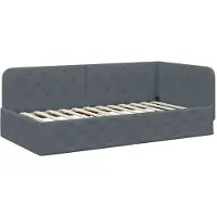 vidaXL Eckbettgestell Dunkelgrau 90 x 200 cm Samt