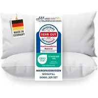 AM Qualitätsmatratzen Premium Mikrofaser Kopfkissen 2er Set mit Sensofill Füllung Made in Germany 80x80cm