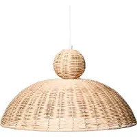 Beliani Hängelampe Naturfarben Rattan Geflochten Natürlich Boho Style Pendelleuchte Hängeleuchte Esszimmerlampe Wohnzimmerlampe
