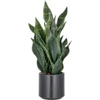 Creativ Green Kunstpflanze "Sanseveria Grey Stripe" im eleganten Pflanzgefäß
