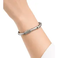 Calvin Klein Modernes Damen Edelstahl-Armband in Karabiner-Form Arm-Schmuck Handgelenk-Schmuck KJJHMD10010 Silber