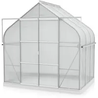 Pergart Vitavia, Gewächshaus "Dione 5000" inkl. Stahlfundamentrahmen, aluminium eloxiert, 5,0 m², 4 mm HKP