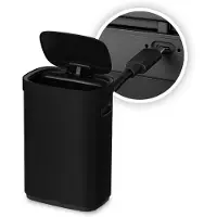 FlinQ Mira Mülleimer - Wiederaufladbarer Abfalleimer mit Softclose-Deckel und LED-Statusleuchte - Abfalleimer - Edelstahl-Abfalleimer - 50 Liter